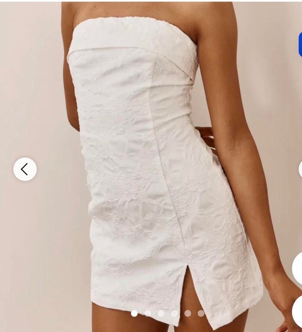 Cotton Candy LA Kamila Romper - White  Built-in shorts and lining 
small